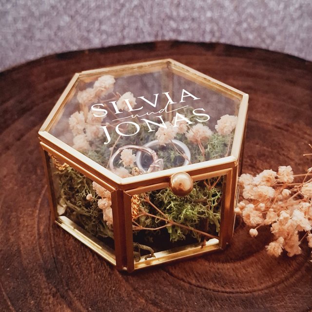 Hexagonale Ringbox - Vintage